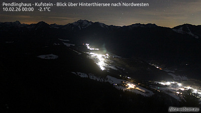 Pendling West webcam (AT) - Pendlinghaus - Kufstein - Blick über Hinterthiersee nach Nordwesten
   