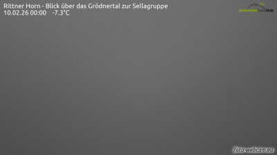 Rittner Horn webcam (IT) - Rittner Horn - Blick über das Grödnertal zur Sellagruppe
   