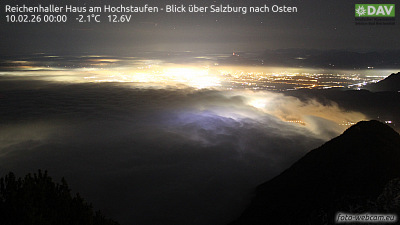 Hochstaufen Ost webcam (DE) - Reichenhaller Haus am Hochstaufen - Blick über Salzburg nach Osten
   