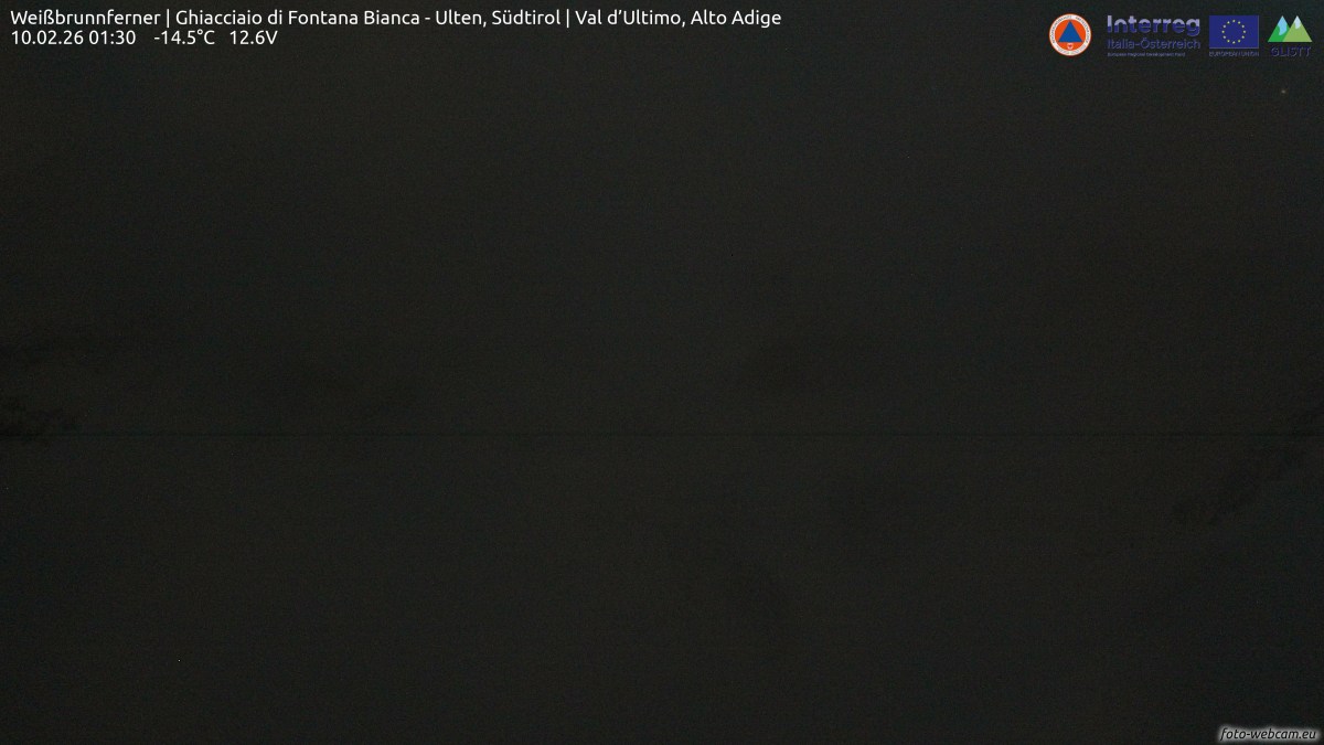 Weißbrunnferner webcam (IT) - Weißbrunnferner | Ghiacciaio di Fontana Bianca - Ulten, Südtirol | Val d’Ultimo, Alto Adige
   